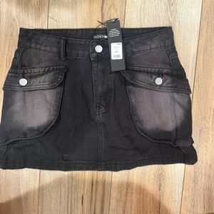 Black Denim Skirt